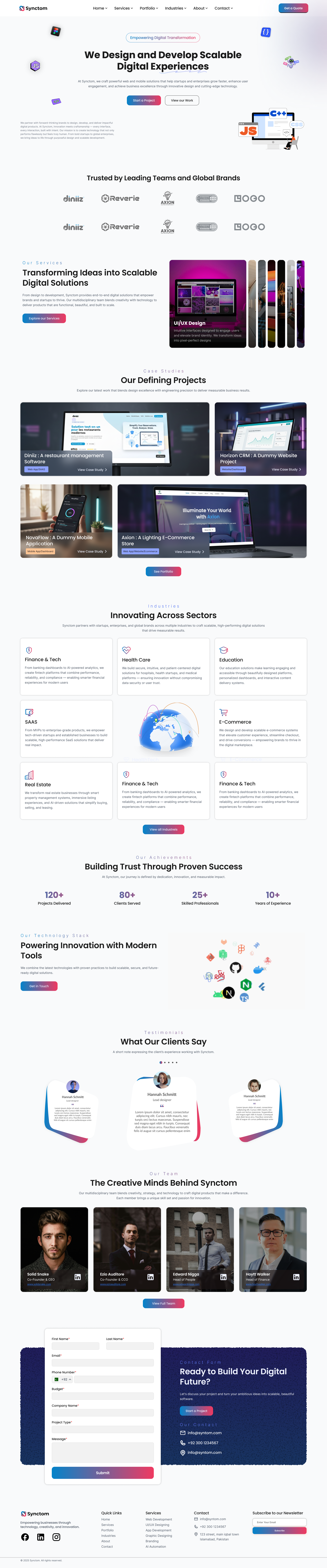 Synctom - Digital Solutions That Drive Innovation - Desktop View
